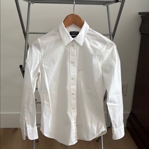 J.Crew white organic cotton, button down, long sleeve shirt
